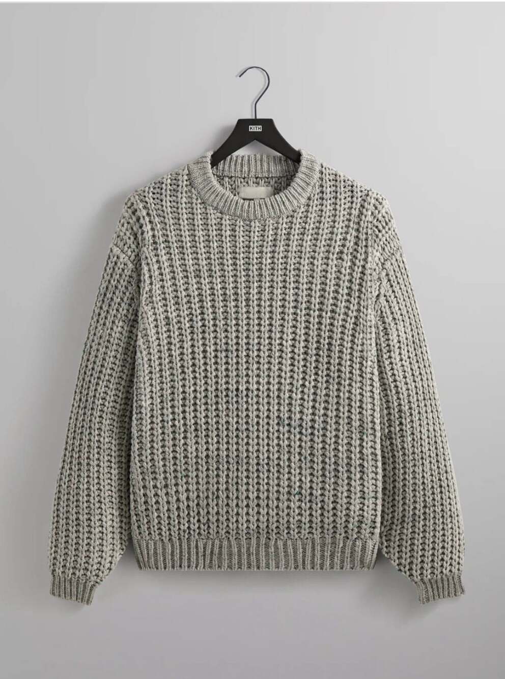 Kith Lyon Sweater Slight Gray Chunky Knit Crewneck Pullover Size S